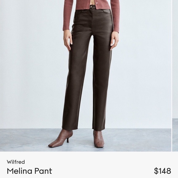 Wilfred Pants - NWOT Wilfred Melina Leather pant (BROWN)